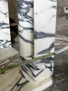Chimenea de Mármol con Cabeza de León de Piedra Natural, Estilo Cultivado, Independiente, en Negro, <span class=keywords><strong>Blanco</strong></span> y Beige, con Encimera Eléctrica, Precio de Fábrica - Product Image 5