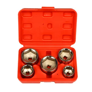 5 Pc Universal Oil Filter Cap Socket Wrench Remover Tool Kit Set For Mercedes Ford