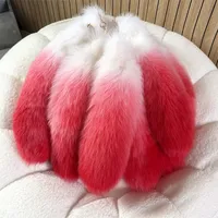 Porte-clés en fourrure de renard naturelle pour femme, magnifique accessoire, longueur 40 cm