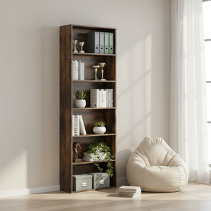 Estantería <span class=keywords><strong>de</strong></span> Madera Personalizada <span class=keywords><strong>de</strong></span> Fábrica, Estantería Abierta para Libros, Librería <span class=keywords><strong>de</strong></span> 6 Niveles para Sala <span class=keywords><strong>de</strong></span> Estar, Oficina en Casa y Comedor - Product Image 6
