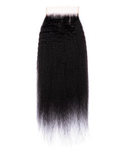 Vente en gros 5*5 Yaki Lace Closure pas cher Double étiré péruvien cuticule alignée paquet de cheveux humains non transformés Extensions de cheveux vierges - Product Image 4