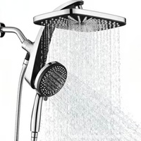 Ensemble de douche mural magnétique dissimulé de style américain moderne de haute qualité à 10 fonctions avec deux pistolets de pulvérisation dorsaux