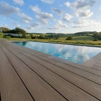 Planche de terrasse extérieure en WPC coextrudé à emboîtement, plancher composite imperméable et antidérapant pour jardin, patio, balcon