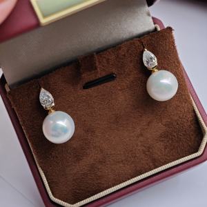 Серьги-гвоздики UM Jewelry из золота и серебра 925 пробы оптом с натуральным пресноводным жемчугом для мужчин и женщин, для свадьбы, вечеринки, юбилея, на каждый день - Product Image 3