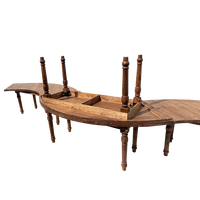 Table de banquet incurvée extérieure de ferme en bois rustique pour les mariages