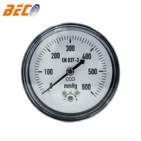 0-600mmhg Low Pressure Gauge Back Mount Capsule Pressure Gauge for Air Water Gas Pressure Test