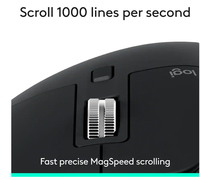 Souris sans fil Logitech MX Master 3S, défilement ultra-rapide, capteur Darkfield Ergo 8K DPI, suivi sur verre, clics silencieux