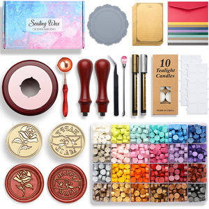 Sealing Wax Kit Complete <b>Set</b> With Stamps Wax Granules <b>Tools</b> For Beginners Gift <b>Box</b> - Product Image 1