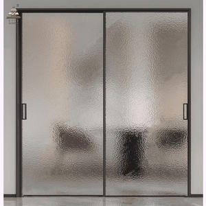 Porte coulissante en aluminium ZEYI avec commande <span class=keywords><strong>solaire</strong></span> automatique, porte intérieure en verre coulissante, portes invisibles à faible visibilité - Product Image 1