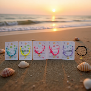 Bracciale a coda di sirena dorata in acciaio inossidabile con nodo a sette stelle, fatto a mano. - Product Image 2