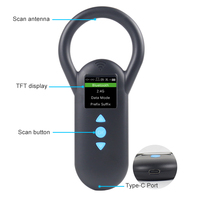 Escáner de Microchip Portátil para Animales ISO11784/5 de 134.2khz, Lector de Chips para Mascotas FDX-B