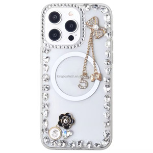 Kingsoul Luxury Diamond Glitter Magnetic Shockproof TPU+<b>PC</b> Multi Colors Phone Case for 15 Promax 17-Sam S24ultra <b>Wireless</b> - Product Image 3