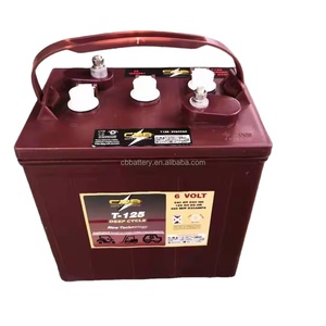แบตเตอรี่ตะกั่วกรดแบบ Deep Cycle <span class=keywords><strong>6V</strong></span> <span class=keywords><strong>240AH</strong></span> สำหรับเครื่องทำความสะอาดพื้น รถกอล์ฟ คล้ายกับแบตเตอรี่เจล Trojan T125 - Product Image 1