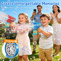 Jouets de fête, pistolets à bulles avec solution de recharge et lumière LED, souffleur de bulles automatique pour enfants, machine à bulles