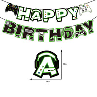 Artículos para Fiesta de Cumpleaños de Niño, Kit de Decoración para Fiesta de Videojuegos, Pancarta de Juego, Adornos para Cupcakes, Globo de Aluminio