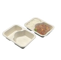 Boîtes EFENGDA à usage unique, compostables, biodégradables, en pulpe de canne à sucre, 1000 ml, à un compartiment, à deux compartiments, à trois compartiments
