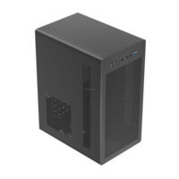 Boîtier PC Mid-Tower avec fenêtre latérale A3-mATX, disposition personnalisable, espace GPU de 415 mm, prend en charge les radiateurs de 360 mm, en acier et plastique noir