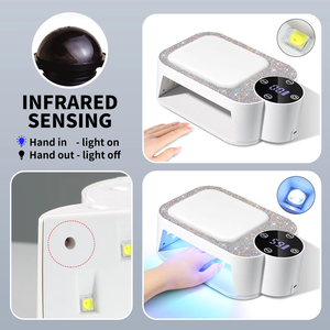 เครื่องอบเล็บ UV LED แบบมืออาชีพ พร้อมที่วางมือไร้สาย 45LEDs ชาร์จไฟได้ สำหรับอบเจลขัดเงา อุปกรณ์ทำเล็บ - Product Image 2