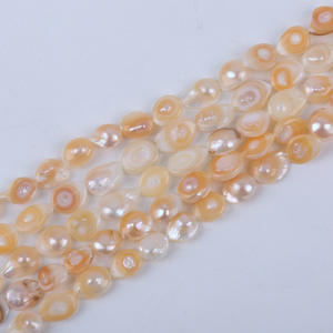 Perlas de Agua Dulce Naturales Barrocas de Ojo de Gato Blancas de 18 cm y 8-9 mm, Cuentas Sueltas para Bisutería, Pulseras, Adhesivo de Concha - Product Image 5