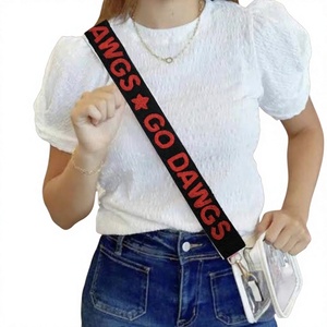 CRYSTAL CRAFT GO DAWGS Vintage Beaded Hook Webbing Strap Star Pattern Eco-Friendly Fashionable Trendy <b>Handbag</b> <b>Accessory</b> - Product Image 1