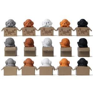 बॉक्स में टेडी कुत्ते प्लास्टिक रचनात्मक मूर्तियों कार सजावट घर पिल्ला गुड़िया - Product Image 4