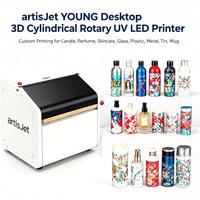 Imprimante UV LED rotative cylindrique 3D de bureau artisJet YOUNG pour bougies, parfums, soins de la peau, verre, plastique, métal, bouteilles, boîtes, tasses, mugs