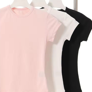 Dames Plus Size Slim Oversized Katoenen Ademend Anti-Pilling Sublimatie Blanks T-<span class=keywords><strong>shirts</strong></span> met Aangepaste Geprinte Zomerkleding - Product Image 2
