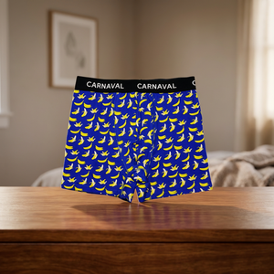 Boxers pour hommes CARNAVAL en coton bleu premium, motif banane, tissu tricoté durable, toutes saisons, taille normale, type TR simple - Product Image 3