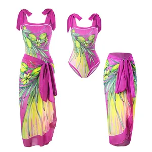 Nueva llegada moda sexy casual estampado vestido sin mangas elegante vacaciones playa vestido largo mujer ropa traje de baño