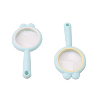 New Arrival Children's Handheld Cartoon 3x Magnification Acrylic Lens ABS & PMMA 5 Color Magnifying Glass Toy