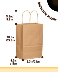 Sacs en papier rectangulaires personnalisés pour la restauration rapide, écologiques, jetables, recyclables, biodégradables, imprimés en sérigraphie - Product Image 3