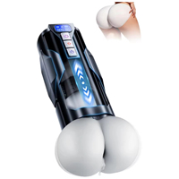 Jouets sexuels masculins automatiques, vagin réaliste 360° °   Stimulateur vibrant et pénétrant avec 10 modes de vibration et 7 modes de poussée, écran LCD