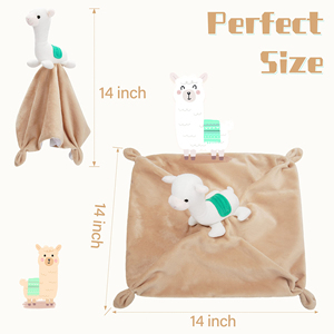 Manta de Seguridad con Diseño de Llama, Suave y Acogedora para Bebés, Niños y Niñas, Recién Nacidos, Juguete de Peluche para Bebés - Product Image 3