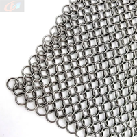 Restaurant 304 316 acier inoxydable cotte de mailles anneau maille rideau décoratif métal maille tissu pour cloison intérieure