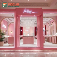 Vitrine de présentation de bijoux personnalisée avec panneau en verre trempé, éclairage LED, étanche, écologique, pour magasin de marque