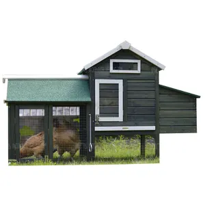 Kandang ayam Turki luar ruangan kayu Prefab berjalan di kandang rumah ayam besar 3 tingkat