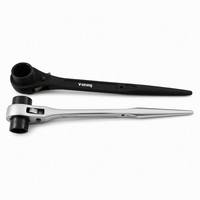 Clé à cliquet double tête V-strong pour échafaudage, chromée, industrielle, noire, forgée, métrique 17-19-21mm, OEM, fabriquée en Chine