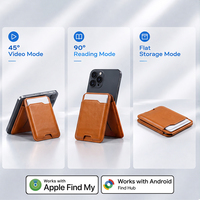 Portefeuille intelligent en cuir magnétique avec tracker, compatible avec Apple Find My et Android Find Hub, prend en charge la charge sans fil