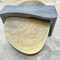 Table basse de salon en acier inoxydable de luxe léger de villa design nordique, ensemble de café personnalisé de style créatif moderne