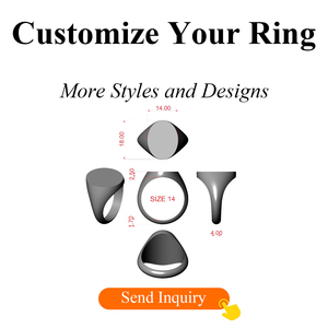 Nhẫn Biểu Tượng Lớn Tùy Chỉnh Nhẫn Bạc Trang Sức Kim Cương Zirconia Đá Vô Địch Punk 925 Bạc - Product Image 6