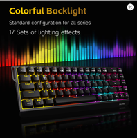 Clavier mécanique filaire monomode AJAZZ NK68V2, clavier de jeu portable, clavier mécanique léger RGB à commutation à chaud pour PC