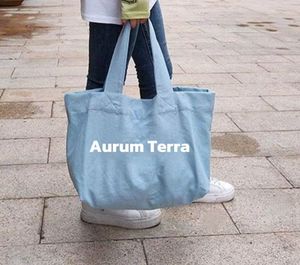 Sac fourre-tout en toile de coton biologique durable avec logo imprimé personnalisé et poche - Product Image 2