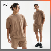 Ensemble short et t-shirt unisexe personnalisé à motif graphique, 100 % coton, délavé, teinture vieillie, blanc éclatant, coupe oversize, manches courtes
