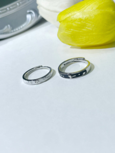 Anillos de Pareja Vintage de Cobre Rosa con Diseño de Flor del <span class=keywords><strong>Principito</strong></span>, Anillos Combinados Únicos para Fiesta de Compromiso, Creativos - Product Image 4