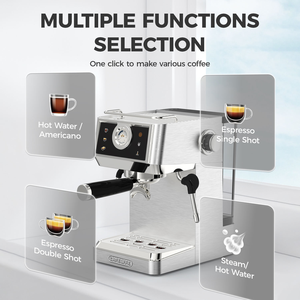 Machine à café semi-automatique, système d'extraction 58 mm, pression 20 bars, écran tactile, programmable, acier inoxydable, multifonction, pour hôtel et usage domestique - Product Image 3