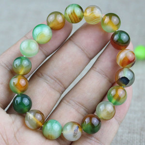 Peacock Agate <b>Bracelet</b> 8x12mm Ball Shape Unisex Jewelry Gift for <b>Couples</b> and Friends - Product Image 4