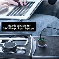 Chargeur de voiture PD 58,5 W rapide, double port USB Type-C, charge rapide QC3.0, adaptateur allume-cigare, moule privé, compact et mini
