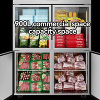 Réfrigérateur commercial à refroidissement direct en acier inoxydable avec compresseur de haute qualité, porte vitrée et affichage numérique