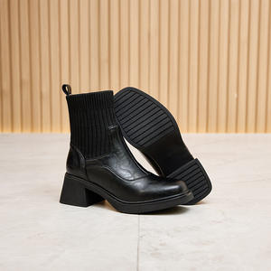 <span class=keywords><strong>Botas</strong></span> de Media Caña de Cuero Genuino Vintage Hechas a Mano para <span class=keywords><strong>Mujer</strong></span>, Otoño Invierno 2025, de Lujo, con Suela Gruesa - Product Image 3