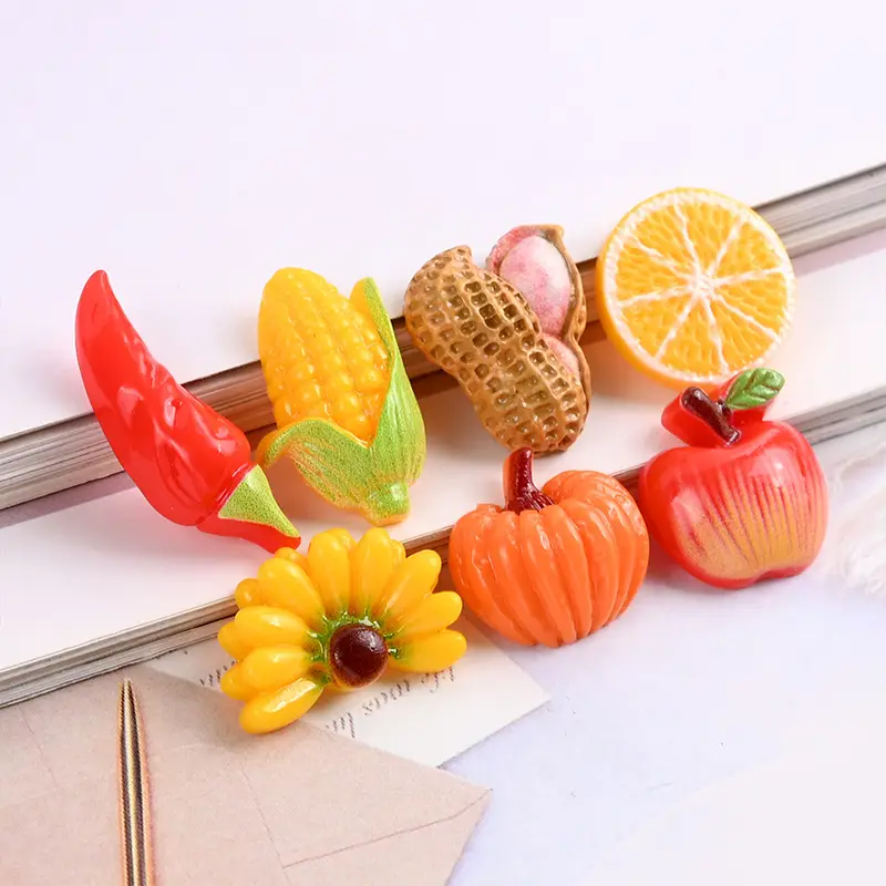 Mini cabujones de resina con forma de calabaza para decoración, cabuchones de comida falsa para colección de recortes, casa de muñecas, accesorios de joyería DIY